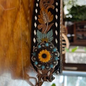 Custom Leather & Buckstitch Western Purse/Bag Strap